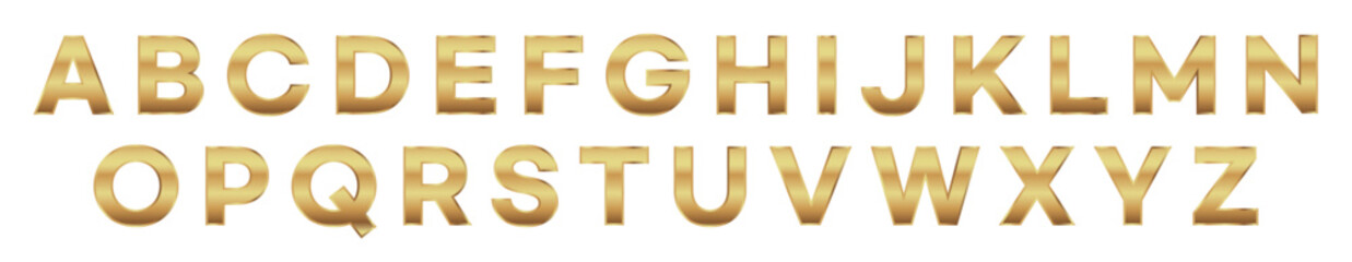 Fototapeta premium Gold Alphabet Letters Decorative Typography Vector