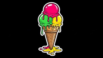 Colorful ice cream cone