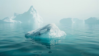 Majestic Iceberg Floating in Calm Arctic Ocean Waters