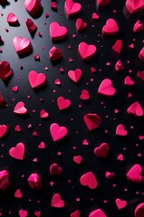 Pink Heart Shapes on Transparent Background Decorative Design