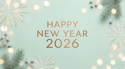 New Year 2026 festive flat lay