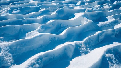 Wavy Snow Landscape in Winter Wonderland Scene