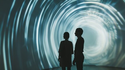 Abstract tunnel silhouette figures