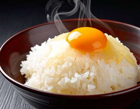 Steaming Tamago Kake Gohan (TKG) with Yolk