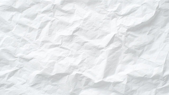 Crumpled white paper texture background with wrinkles