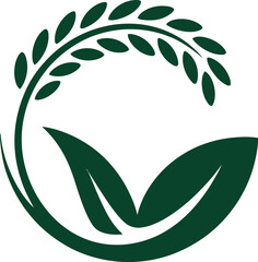 Green Agricultural Growth and Sustainable Farming Logo