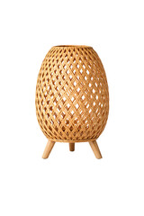 Rattan Wicker Lantern on Black Background