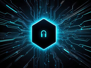 A cyber security sign background