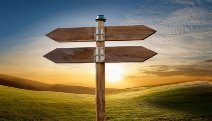 Directional Signpost Isolated On Transparent Background A Symbol Of Choice And Guidance