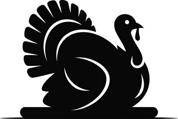 Classic Black Turkey Silhouette for Thanksgiving Decor