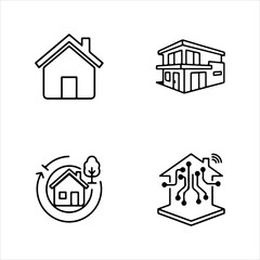 A Professional Residential Home Icon Symbol, Showcasing Real Estate Homepage and House Property Architecture in a Flat Design Minimalist Vector for Interface Web Success Building Domestic Stay Living.
