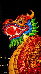 Vibrant dragon head lantern