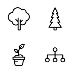 A Professional Environmental Tree Icon Symbol, Showcasing Sustainable Forestry and Nature Ecology Conservation in a Flat Design Minimalist Vector for Garden Organic Success Landscaping Plant.