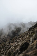 Misty mountain ridge