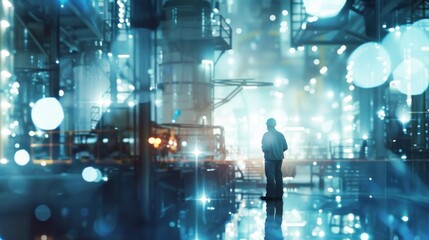 Industrial production interior worker machinery