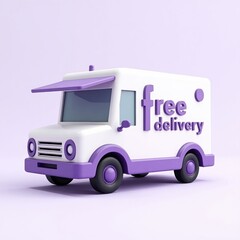 Purple truck offering free delivery