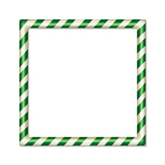 Green Striped candy cane Christmas Frame Background