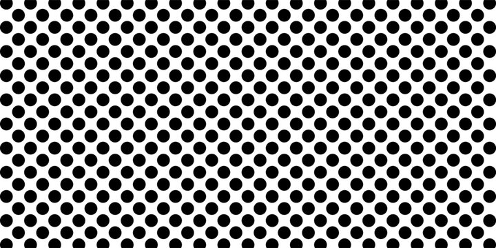 Black polka dots seamless pattern on white background. Halftone minimalist abstract wall in diagonal lines. Vector eps 10