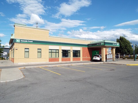 Orleans, ON, Canada-June 30,2025:A full shot of a "TD Canada Trust" branch located at 2012 Mer Bleue Road.
