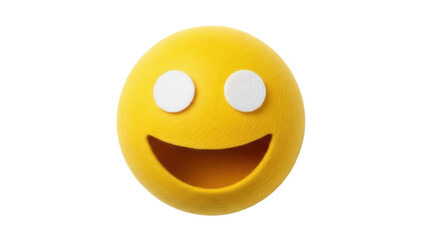 Fototapeta premium Isolated smiley face, cheerful expression, yellow sphere, happy emoji, friendly, joyful