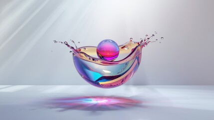 Colorful water droplet splash