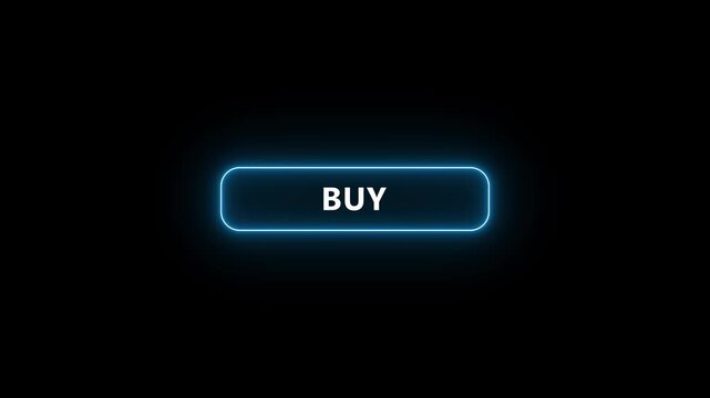 Neon Learn button with Learn written on it and dark futuristic interface, bright button animation in the shape of a hood.