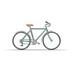 Fototapeta premium Vintage Style Bicycle Illustration Teal Color Retro Bike Minimalist Design Sport Activity