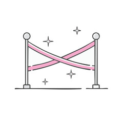Stylish VIP barrier with pink rope line and sparkling accents for special event access icon