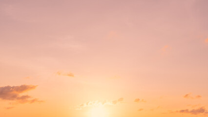 Pink sky background with Romantic colorful Evening Sky sunlight with orange, yellow in golden hour and dramatic sunrise sky nature background