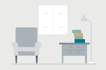 Fototapeta premium A Study with White Shiplap Walls and Oak Desk