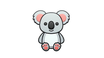Naklejka premium 3D Cute Cartoon Koala Illustration on transparent background