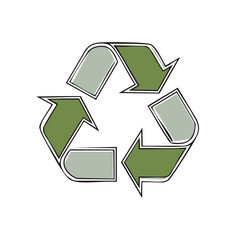 Obraz premium Recycle Symbol Green Illustration with Arrows for Conservation and Sustainability Efforts