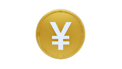 Obraz premium 3D Golden Coin with Japanese Yen Symbol on transparent background
