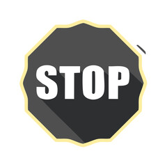 Obraz premium Simplified Stop Sign Icon with Long Shadow for Website Design and Mobile Applications