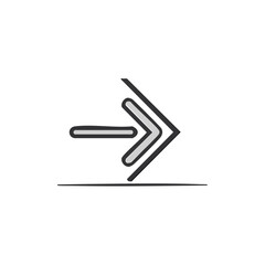 Obraz premium Hand Drawn Gray Arrow Sign Pointing Right: Artistic Navigation Symbol Illustration