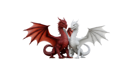 Red and White Dragons Together