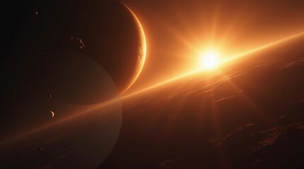 Sunrise over a distant planet
