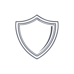 Minimalist shield icon illustration symbolizing protection security and medieval heritage for graphical designs