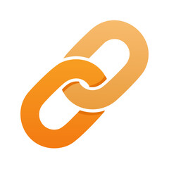 Interlocked Orange Chain Link Symbol Illustrating Connection, Security, and Integration