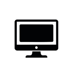 Black and White Computer Monitor Icon Graphic Design Technology Tool Modern Desktop Device