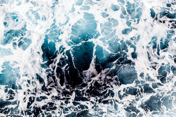 Sea water background. Top view of mesmerizing foamy water. Can be used in covers, packaging, posters, textures, cards, art and design projects. Beautiful vector illustration.