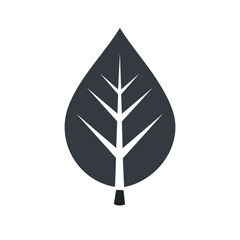 Simple Leaf Icon Symbol Graphic Element Foliage Nature Growth Isolated Design Botany Single Sprout Plant Sign Decoration