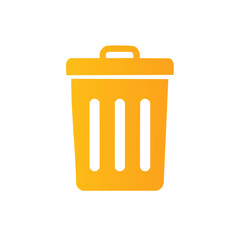 Simple Golden Gradient Trash Can Icon Illustration Vector Design for Web and Mobile Applications Waste Container Symbol