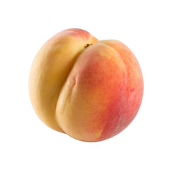 Fototapeta premium Close-up of a single ripe peach from another angle isolated on a transparent background