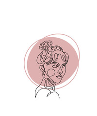 vector illustration of a girl with rose