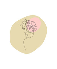 human brain with flowers