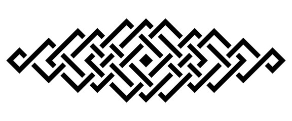 Geometric interlaced black border divider. Vector illustration