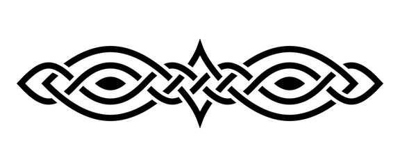 Geometric interlaced black border divider. Vector illustration