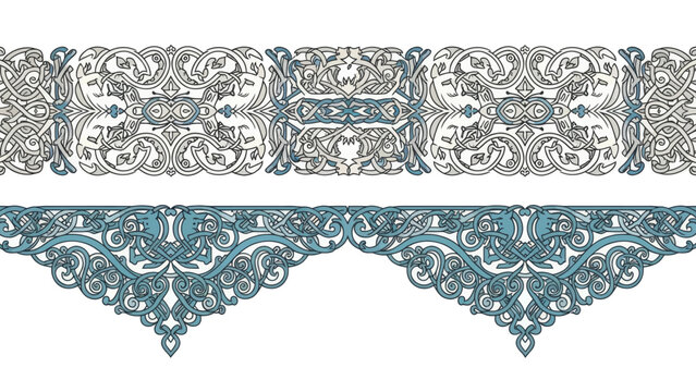 Intricate Norse Ornamental Border Patterns - Ancient Viking Art Designs