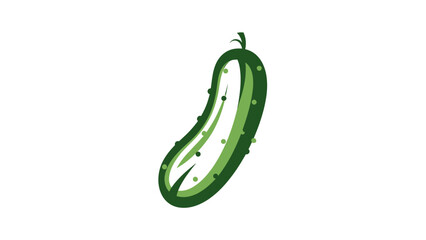 Green Pickle Illustration - Fresh Vegetable Icon